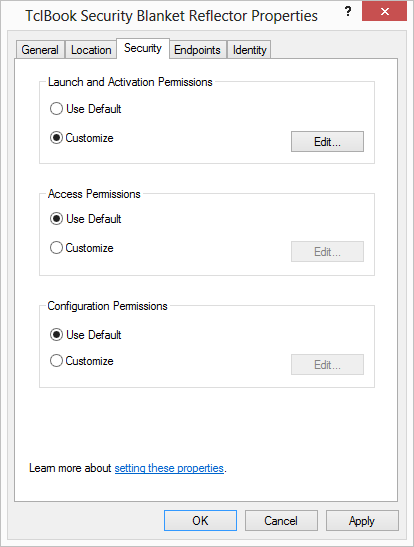 Configuring component launch permissions